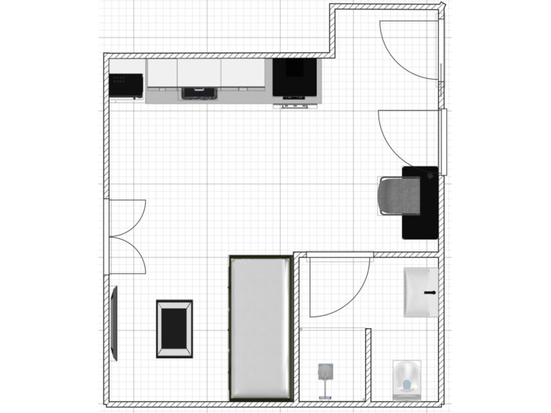 Plan du logement (non contractuel) — Logement 4 — Studio 20 m²